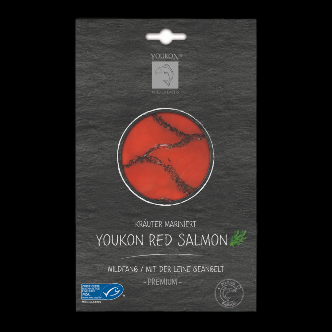 Yukon Red Salmon graved, geschnitten 100g