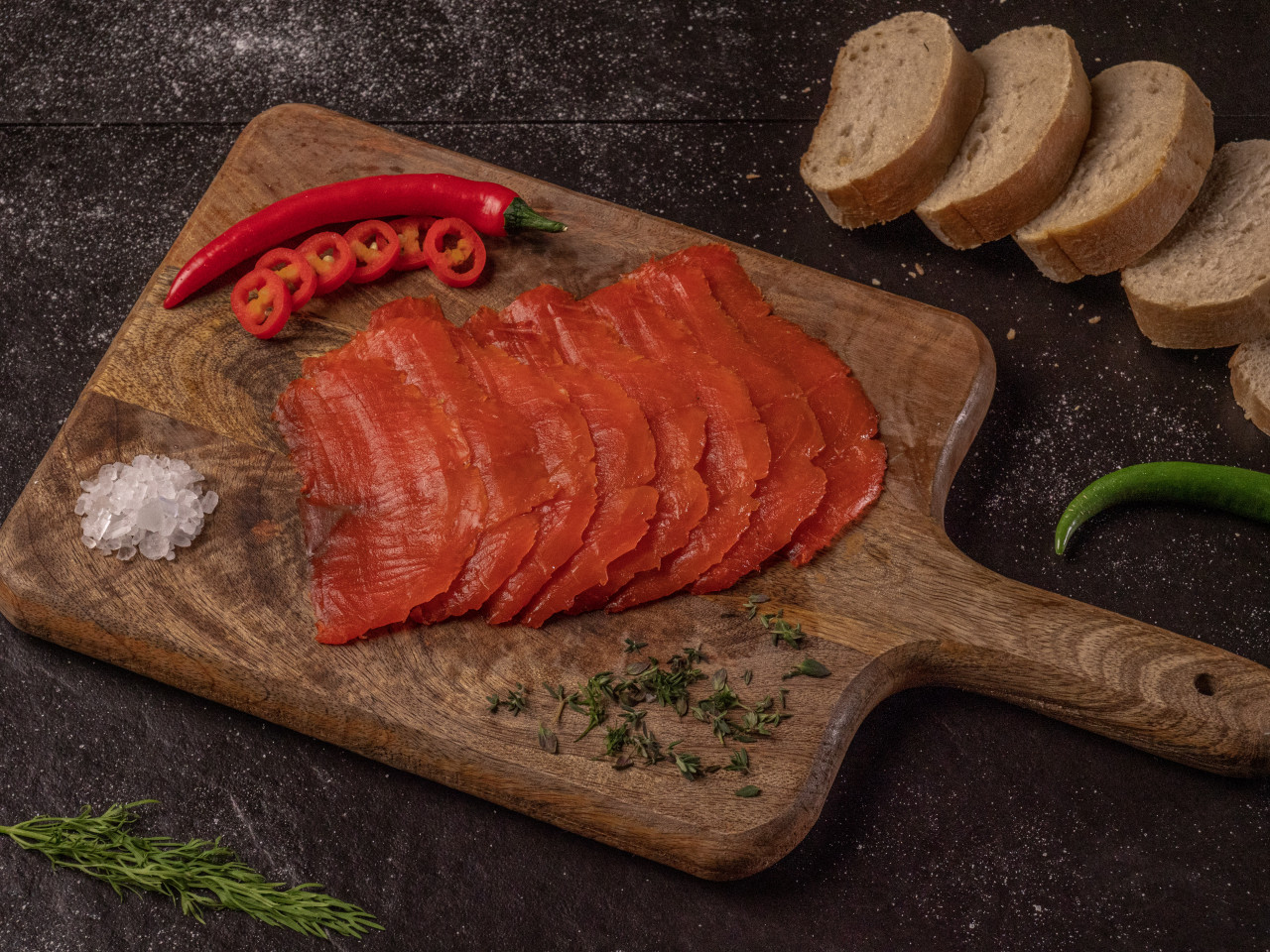 Rotlachs geräuchert, geschnitten ohne Haut 500g